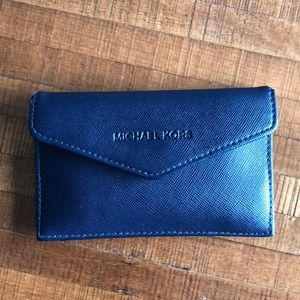 Michael Kors flap card holder in navy